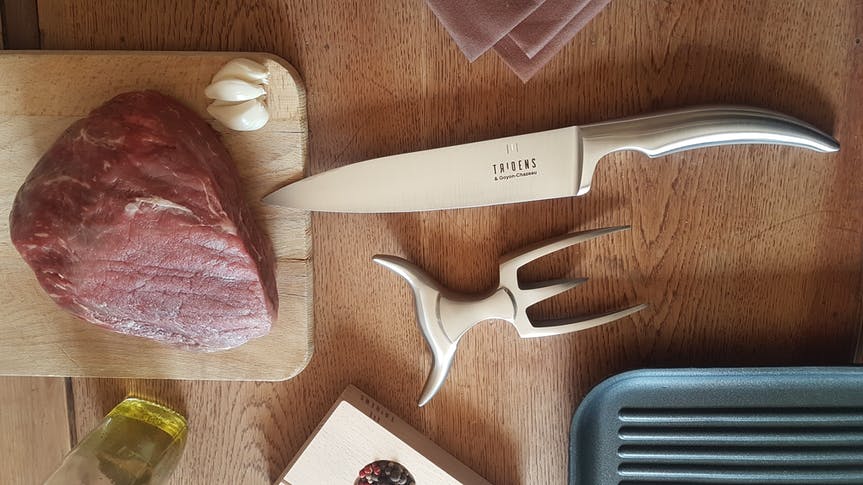 BBQ-Set "Churrasco Tridens" - handgeschmiedet - von Goyon-Chazeau und Tridens