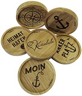 Untersetzer Motiv "BEACH" aus geöltem Eichenholz von Holzpost