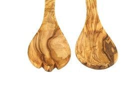 Salatbesteck mittel aus Olivenholz - 30cm