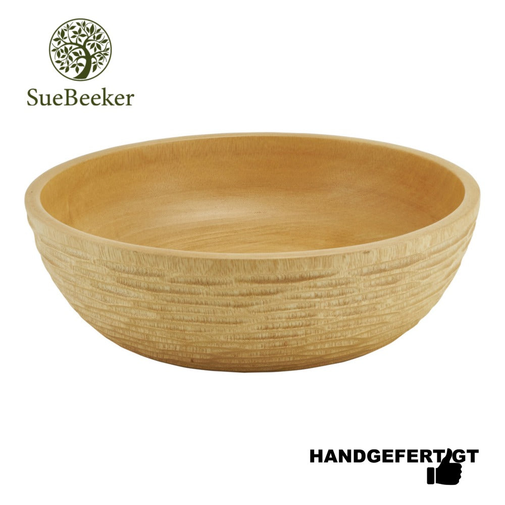 "Carved low nature M" ökologisch nachhaltige und handgefertigte Holzschale - Obstschale - Salatschale von SueBeeker