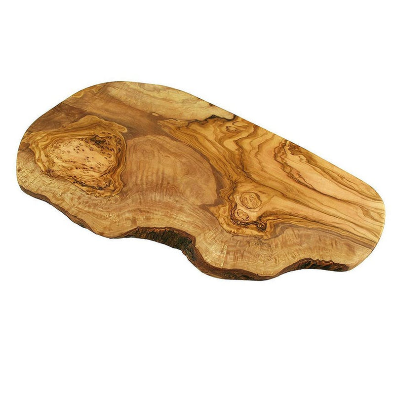 Schneide- Servierbrett Rustikal aus Olivenholz (Länge 30 – 34 cm)