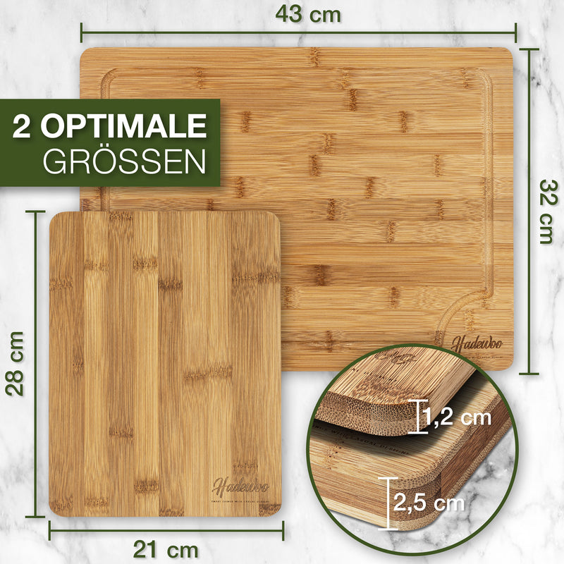 Schneidebrett XL im [2]er Set – FSC-Zertifiziertes Bambusholz